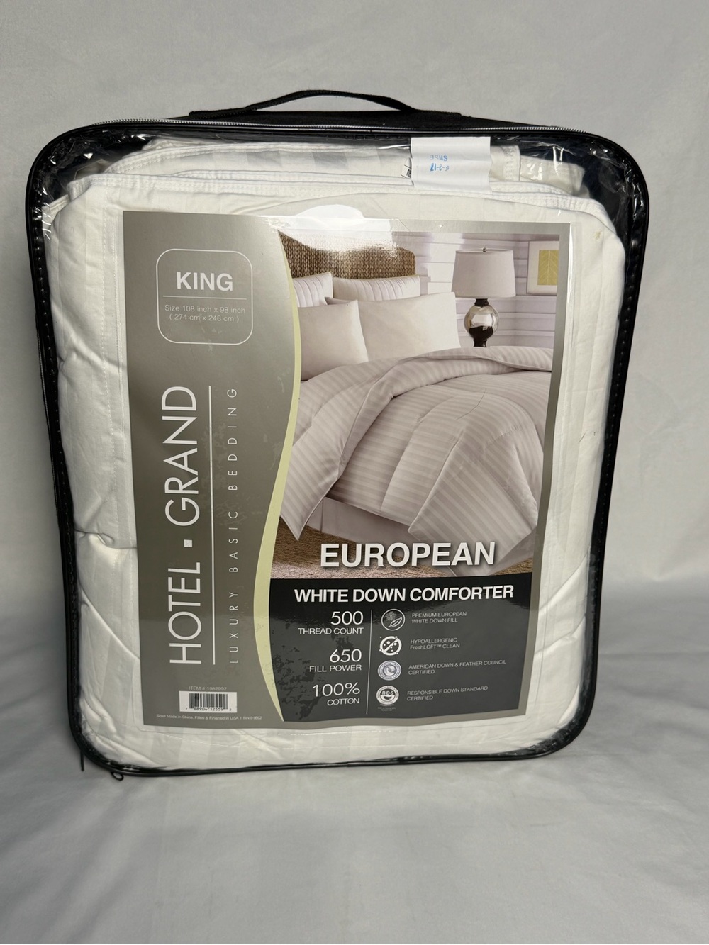 European White Down Comforter - King